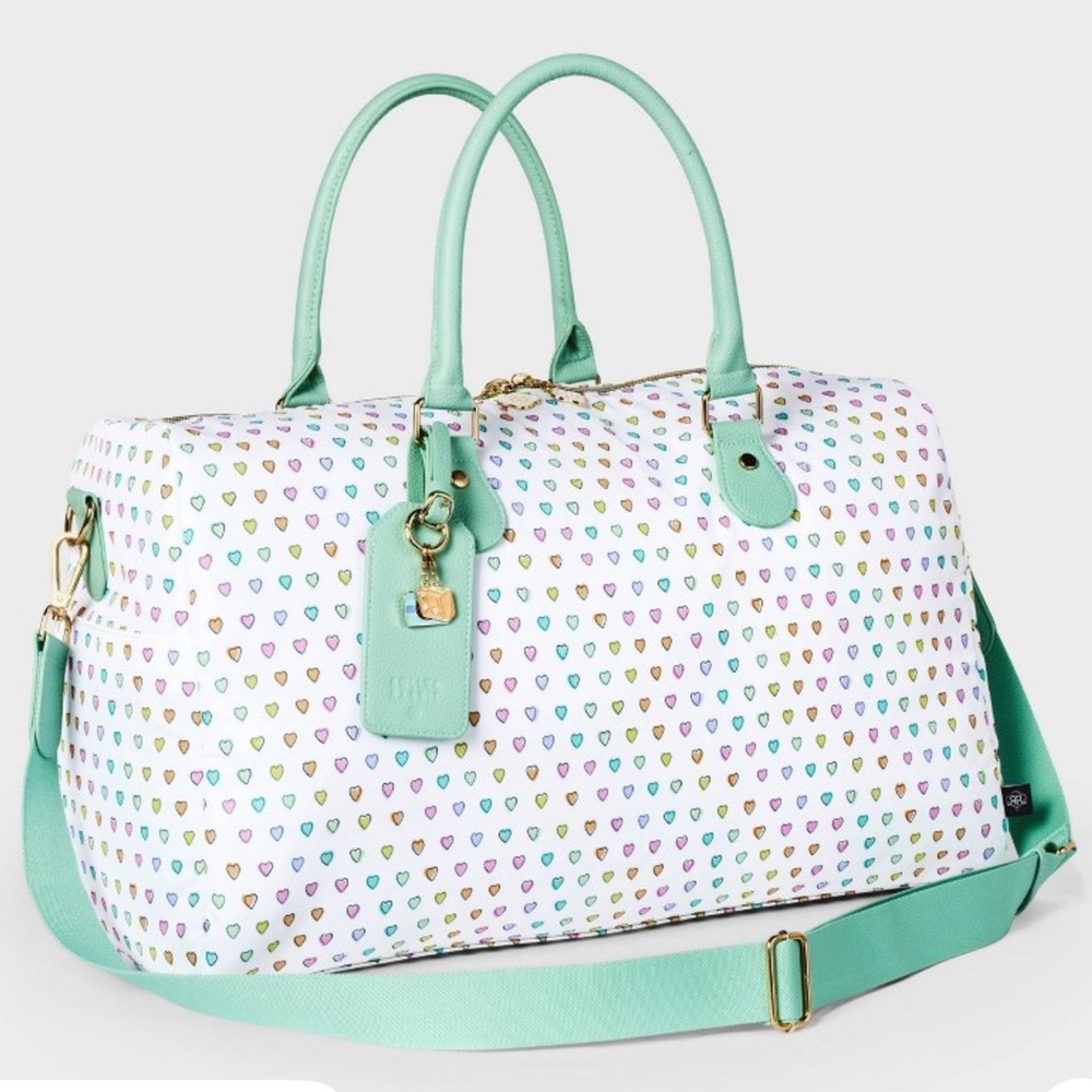 Roller Rabbit x Target disco hearts wave soft side duffle bag NWT